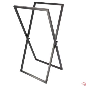 PORTE SERVIETTES METAL STRUCTURE CARREE PLIABLE NOIR