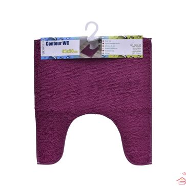 TAPIS CONTOUR WC PLOYESTER 45X50CM - AUBERGINE