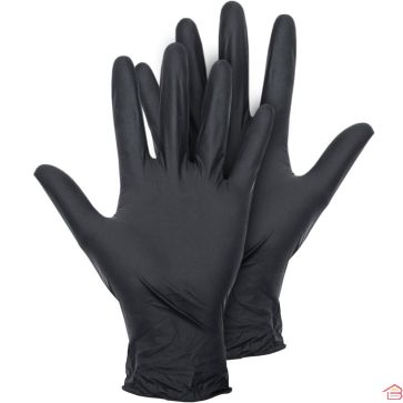 100 GANTS EN NITRILE NOIR LARGES NON POUDRÉS IGOR