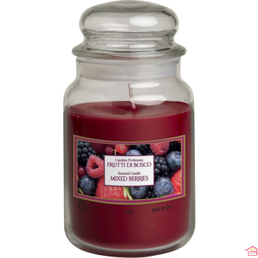 BOUGIE PARFUMÉE EN POT 510 G FRUIT DES BOIS PETALLI LONGUE DURÉE