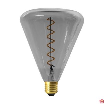 AMPOULE PYRAMIDE LED SPIRALE TEINTÉ GRIS 19 CM
