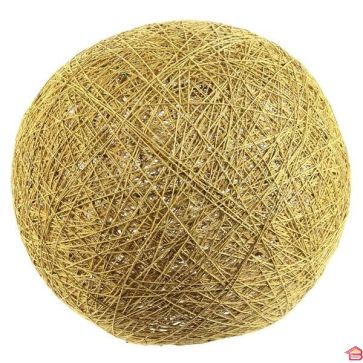 LAMPE BOULE TRÉSSÉE À SUSPENDRE / POSER D 30 CM MOUTARDE