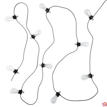 GUIRLANDE LUMINEUSE TRANSPARENTE MULTICOLORE 4M50 NOIR