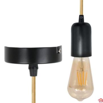 LAMPE SUSPENSION VINTAGE NOIR MAT H 9CM