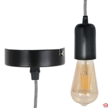 LAMPE SUSPENSION VINTAGE NOIR  H 9CM