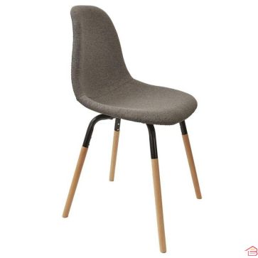 CHAISE SCANDINAVE EN TISSU GRIS FONCÉ PHENIX