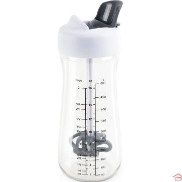 SHAKER AVEC BEC VERSEUR RÉTRACTABLE 2 EN 1 500 ML TRANSPARENT COOK CONCEPT
