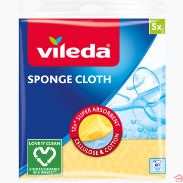 LOT DE 5 LAVETTES ÉPONGES VAISSELLE VILEDA ULTRA ABSORBANTES COMPOSTABLES