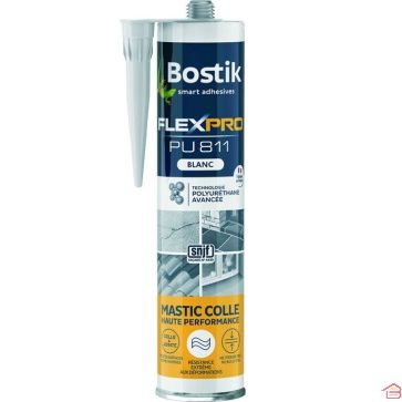 MASTIC-COLLE POLYURÉTHANE MULTI-USAGE FLEXPRO PU811 BLANC 300 MILLILITRES BOSTIK