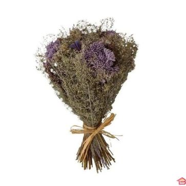 BOUQUET FLEURS SECHEES LAVANDE ACHILLEE D25 H34CM