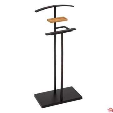 VALET EN METAL NOIR/BAMBOU H 114.5 CM