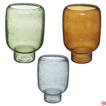 VASE EN VERRE BUBBLY D 17 H24.5 CM