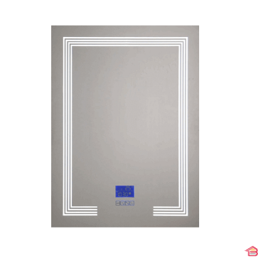 MIROIR LED SDB AVEC HEURE 80X60 CM