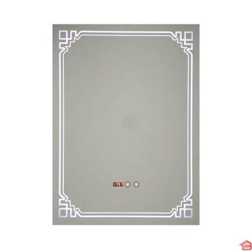 MIROIR LED SDB AVEC HEURE 80X60 CM
