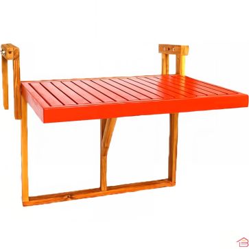 TABLE DE BALCON RABATTABLE EN BOIS D’ACACIA TERRACOTTA 60X40.5 CM