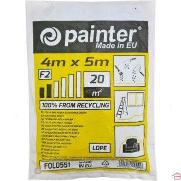 BÂCHE DE PROTECTION ÉPAISSE POUR PEINTURE ET CHANTIER 4 X 5 M ÉPAISSEUR 0,015 MM