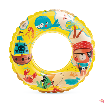 BOUÉE GONFLABLE ENFANT 61 CENTIMÈTRES TRANSPARENTE MOTIF OCÉAN