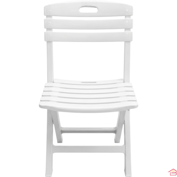 CHAISE PLIANTE BLANCHE EN PLASTIQUE POUR INTÉRIEUR ET EXTÉRIEUR