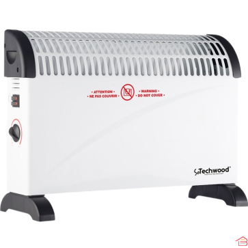 CHAUFFAGE ÉLECTRIQUE CONVECTEUR 2000 W AVEC THERMOSTAT RÉGLABLE TECHWOOD TCG 2001