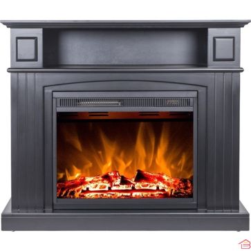 MEUBLE CHEMINÉE ÉLECTRIQUE EN BOIS NOIR AVEC EFFET FLAMME DÉCORATIF O'PURE