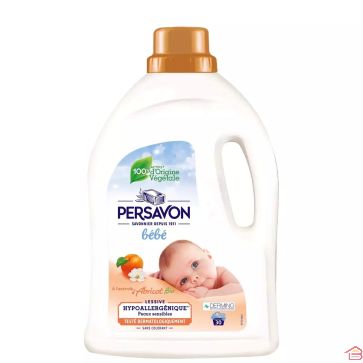 LESSIVE LIQUIDE BÉBÉ ABRICOT BIO - 30 LAVAGES PERSAVON 1,5L