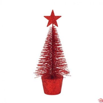 SAPIN DÉCORATIF ROUGE 15 CM