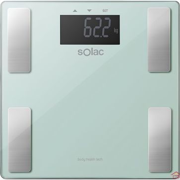 PÈSE-PERSONNE ÉLECTRONIQUE INTELLIGENT SOLAC ULTRA-PLAT AVEC MÉMOIRE 10 UTILISATEURS