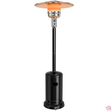 PARASOL CHAUFFANT DE TERRASSE NOIR GAZ PROPANE BUTANE 13 KW AVEC ROULETTES FSD-A/N