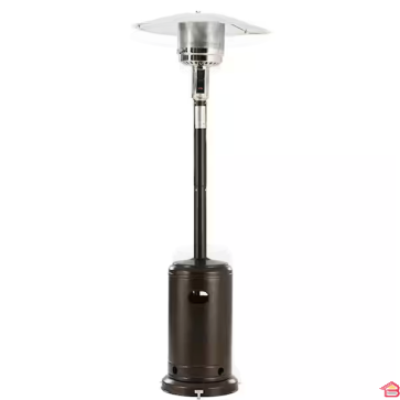 PARASOL CHAUFFANT DE TERRASSE MARRON GAZ PROPANE BUTANE 13 KW AVEC ROULETTES FSD-A/M