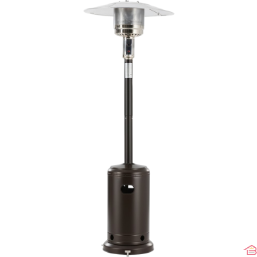 PARASOL CHAUFFANT DE TERRASSE MARRON FSD-A/M AU GAZ PROPANE ET BUTANE 13 KW AVEC ROULETTES