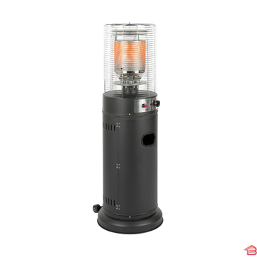 CHAUFFE TERRASSE NOIR GAZ PROPANE BUTANE 13 KW AVEC ROULETTES FSD-D/N