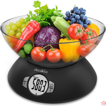 BALANCE DE CUISINE AVEC BOL ÉLECTRONIQUE DECAKILA 5 KG