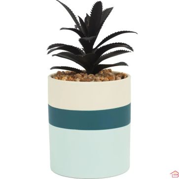 PLANTE ARTIFICIELLE DÉCORATIVE EN POT COLOR BLOCK HAUTEUR 16 CM
