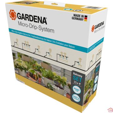 KIT D'ARROSAGE GOUTTE À GOUTTE POUR BALCON JUSQU'À 15 PLANTES GARDENA MICRO-DRIP-SYSTEM