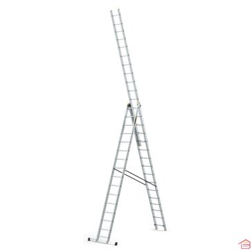 ÉCHELLE MULTIFONCTIONNELLE EN ALUMINIUM 3X16 ÉTAPES PRO DRABEST