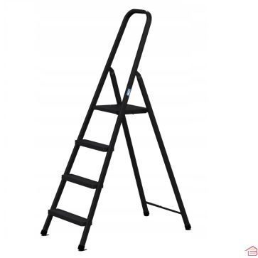 ÉCHELLE EN ACIER 4 MARCHES NOIR DRABEST