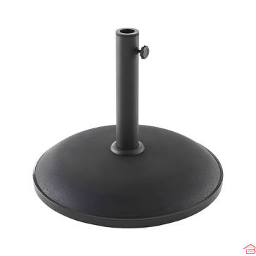SOCLE DE PARASOL ROND EN BÉTON 15 KG NOIR AVEC TUBE EN ACIER