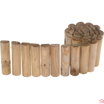 BORDURE DE JARDIN EN BOIS DEMI RONDIN SILOUX 30 X 180 CM TRAITÉE AUTOCLAVE