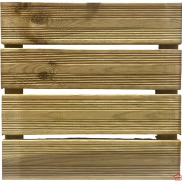 DALLE DE TERRASSE EN BOIS DE PIN TRAITÉ JULIA 50 X 50 CM ÉPAISSEUR 3,5 CM