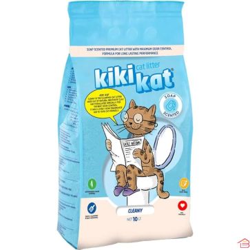 LITIÈRE AGGLOMÉRANTE POUR CHAT À L’ARGILE BENTONITE BLANCHE NATURELLE PARFUM SAVON 10 L