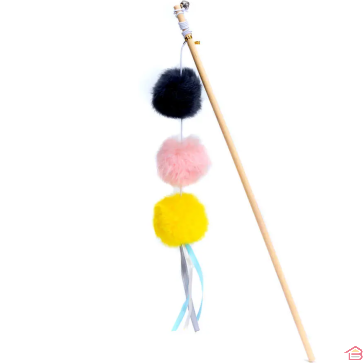 BÂTON JOUET POUR CHAT AVEC 3 BALLES 45 CM