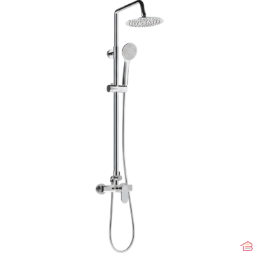 COLONNE DE DOUCHE LYON MONOLEVEUR AVEC BARRE EXTENSIBLE ET POMMEAU ROND CHROMÉ 25CM