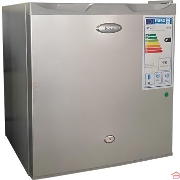 MINI BAR ARGENTÉ 45 LITRES AVEC PORTE RÉVERSIBLE ET RÉGLAGE DE TEMPÉRATURE