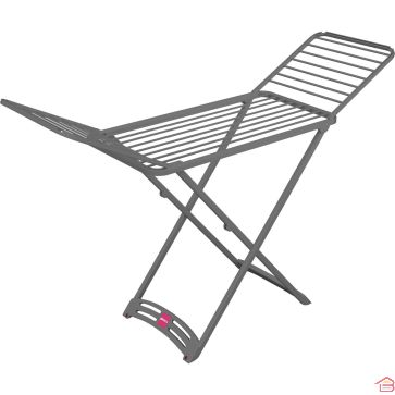 SÈCHE-LINGE GIMI GRAFITE 20 MÈTRES EN RÉSINE NOIRE AVEC AILES REPLIABLES