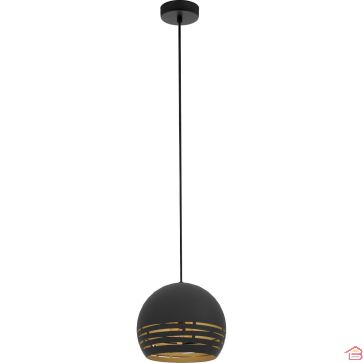 SUSPENSION EN ACIER NOIR ET OR CAMASTRA POUR AMPOULE E27 Ø225 MM