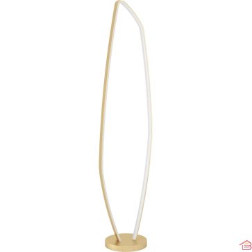 LAMPADAIRE DESIGN EN ALUMINIUM ACIER ET LAITON BROSSÉ AVEC ÉCLAIRAGE LED INTÉGRÉ 3000K