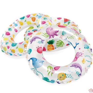 BOUÉE GONFLABLE 61 CM POUR ENFANTS DE 6 À 10 ANS IMPRIMÉ COLORÉ