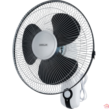 VENTILATEUR MURAL AVEC CORDE DE COMMANDE DIAMÈTRE 40 CM 40 W 3 LAMES 3 VITESSES KRÖHLER