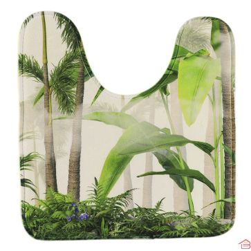 TAPIS CONTOUR WC MICROFIBRE IMPRIMÉ 45X50 CM OASIS