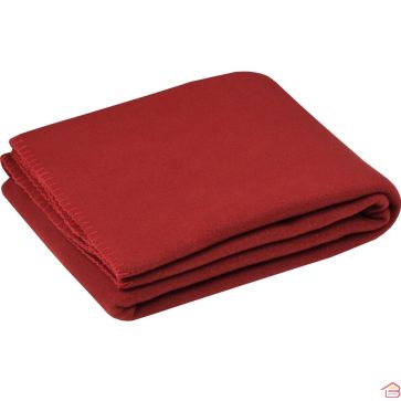 PLAID DE CANAPÉ ROUGE 125 X 150 CM EN POLYESTER RECYCLÉ AVEC FINITION POINT DE CHEVAL